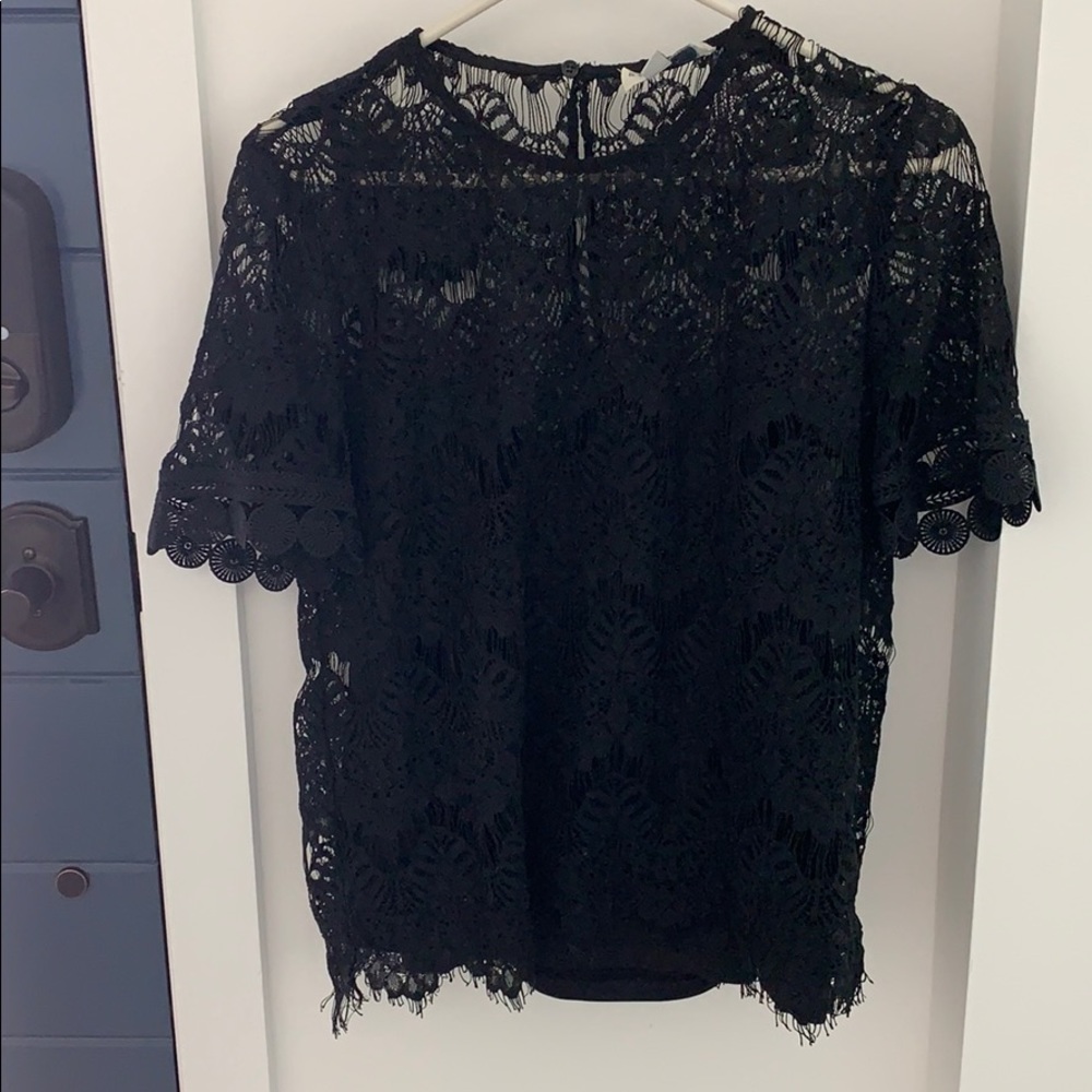 Black lace with black camisole under